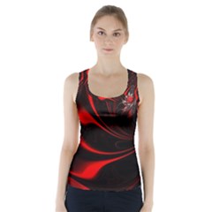 Abstract Curve Dark Flame Pattern Racer Back Sports Top by Nexatart