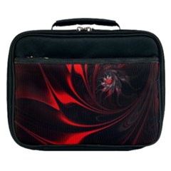 Abstract Curve Dark Flame Pattern Lunch Bag by Nexatart