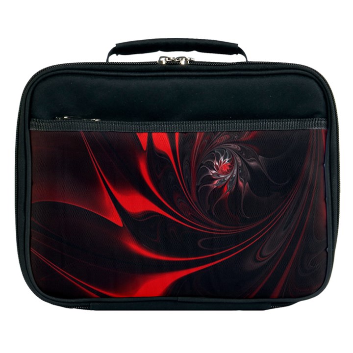 Abstract Curve Dark Flame Pattern Lunch Bag