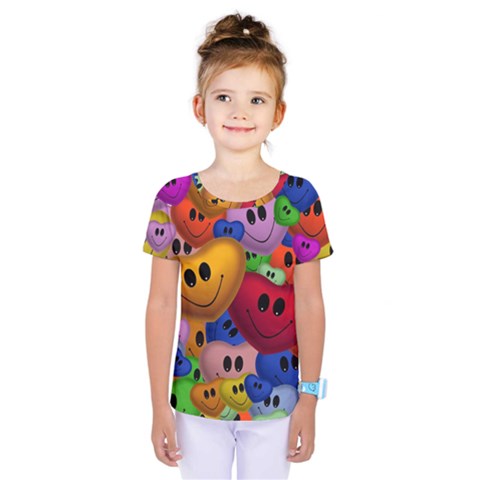 Heart Love Smile Smilie Kids  One Piece Tee by Nexatart