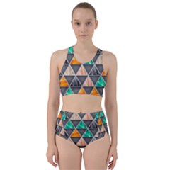 Abstract Geometric Triangle Shape Racer Back Bikini Set by Nexatart