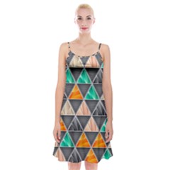 Abstract Geometric Triangle Shape Spaghetti Strap Velvet Dress by Nexatart