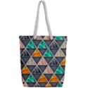 Abstract Geometric Triangle Shape Full Print Rope Handle Tote (Small) View2