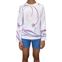 Abstract Background Flowers Kids  Long Sleeve Swimwear