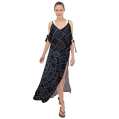 Pattern Abstract Fractal Art Maxi Chiffon Cover Up Dress