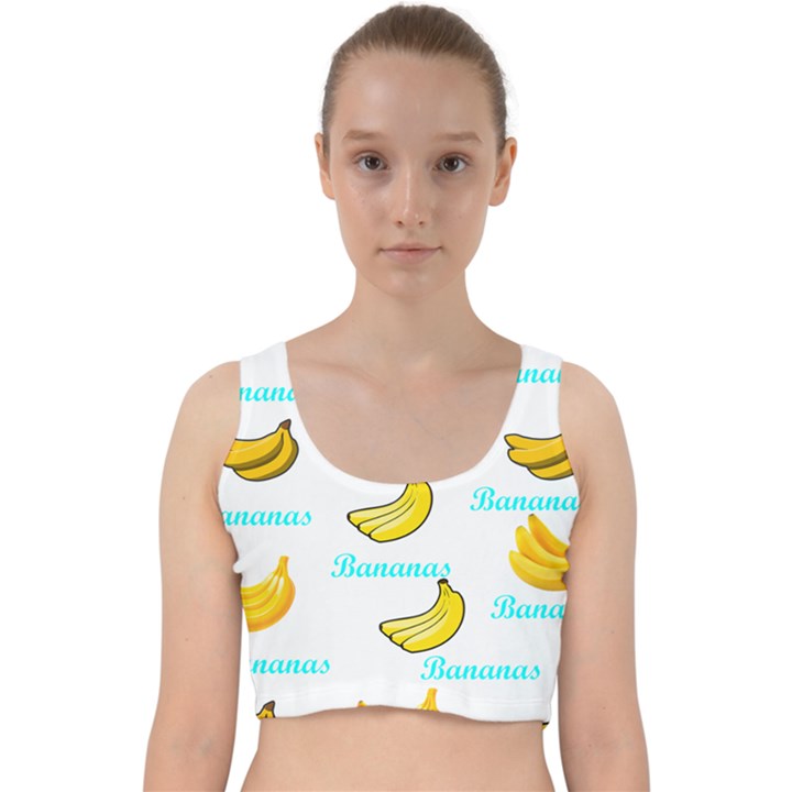 Bananas Velvet Racer Back Crop Top