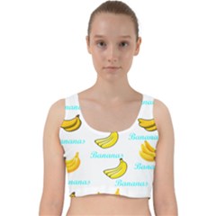 Bananas Velvet Racer Back Crop Top by cypryanus