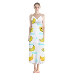 Bananas Button Up Chiffon Maxi Dress