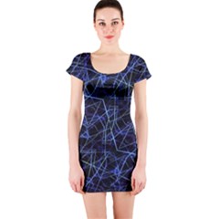 Galaxy Linear Pattern Short Sleeve Bodycon Dress by dflcprints