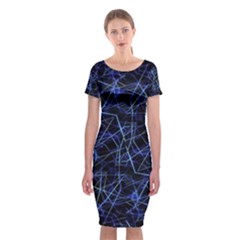 Galaxy Linear Pattern Classic Short Sleeve Midi Dress by dflcprints