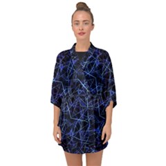 Galaxy Linear Pattern Half Sleeve Chiffon Kimono by dflcprints