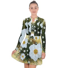 Summer Anemone Sylvestris Long Sleeve Panel Dress