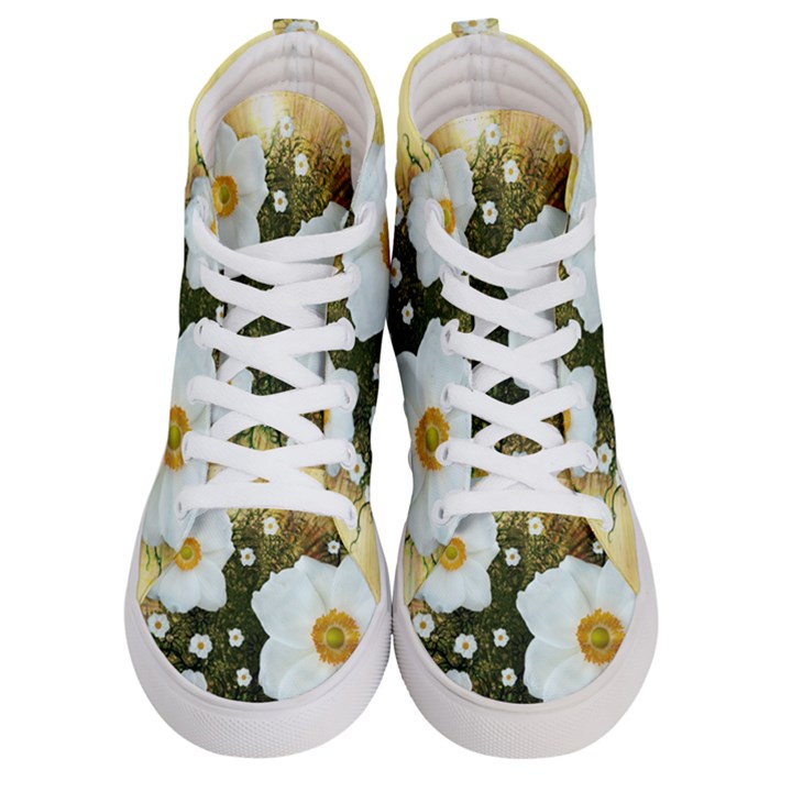 Summer Anemone Sylvestris Men s Hi-Top Skate Sneakers