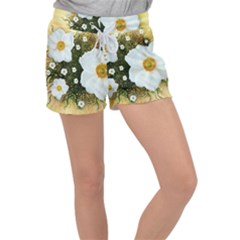 Summer Anemone Sylvestris Women s Velour Lounge Shorts