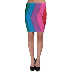 Abstract Background Colorful Strips Bodycon Skirt by Nexatart