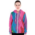 Abstract Background Colorful Strips Women s Zipper Hoodie View1