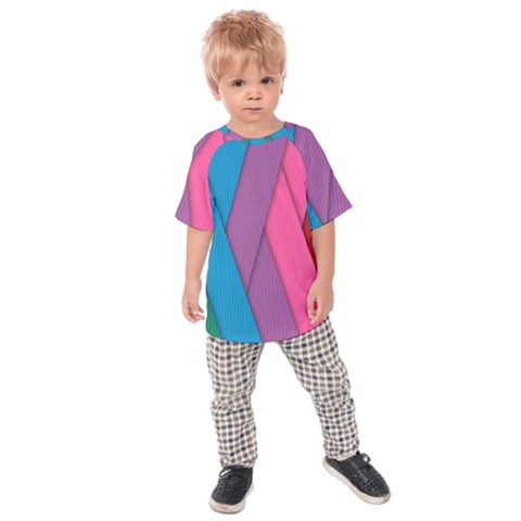 Abstract Background Colorful Strips Kids Raglan Tee by Nexatart