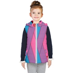 Abstract Background Colorful Strips Kid s Hooded Puffer Vest by Nexatart