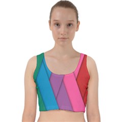 Abstract Background Colorful Strips Velvet Racer Back Crop Top by Nexatart