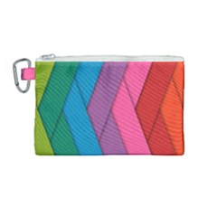 Abstract Background Colorful Strips Canvas Cosmetic Bag (medium) by Nexatart