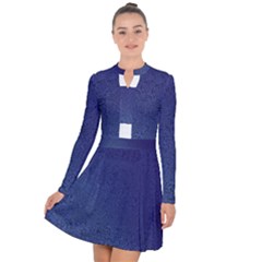 Fractal Rendering Background Blue Long Sleeve Panel Dress