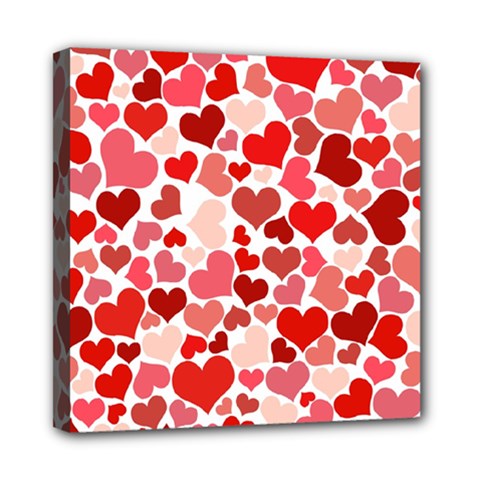 Abstract Background Decoration Hearts Love Mini Canvas 8  X 8  by Nexatart