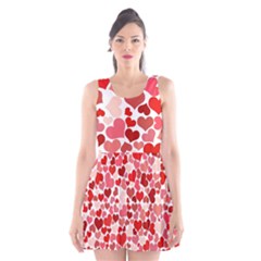 Abstract Background Decoration Hearts Love Scoop Neck Skater Dress by Nexatart