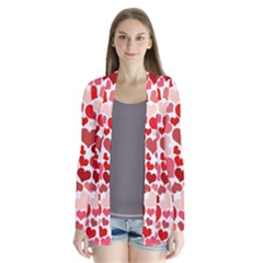 Abstract Background Decoration Hearts Love Drape Collar Cardigan by Nexatart