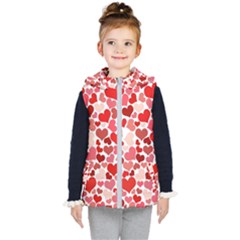 Abstract Background Decoration Hearts Love Kid s Hooded Puffer Vest