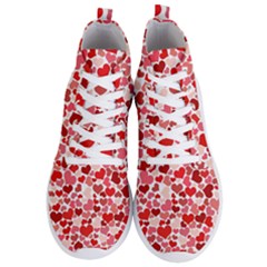 Abstract Background Decoration Hearts Love Men s Lightweight High Top Sneakers