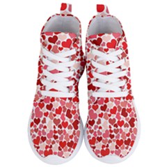 Abstract Background Decoration Hearts Love Women s Lightweight High Top Sneakers