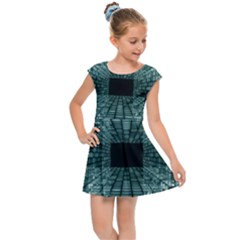 Abstract Perspective Background Kids Cap Sleeve Dress