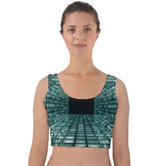 Abstract Perspective Background Velvet Crop Top