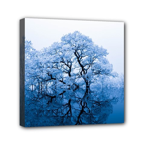 Nature Inspiration Trees Blue Mini Canvas 6  X 6  by Nexatart