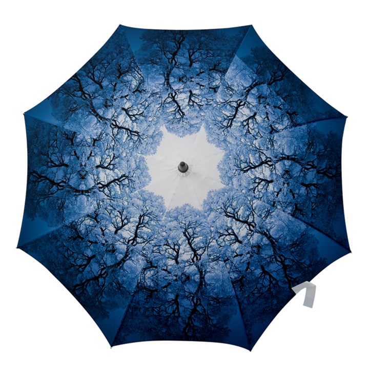 Nature Inspiration Trees Blue Hook Handle Umbrellas (Medium)