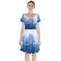 Nature Inspiration Trees Blue Short Sleeve Bardot Dress View1