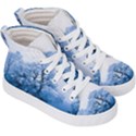 Nature Inspiration Trees Blue Kid s Hi-Top Skate Sneakers View3