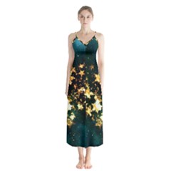 Heart Love Universe Space All Sky Button Up Chiffon Maxi Dress by Nexatart