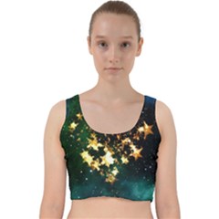 Heart Love Universe Space All Sky Velvet Racer Back Crop Top