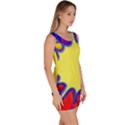 Embroidery Dab Color Spray Bodycon Dress View3