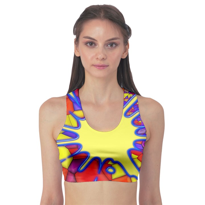 Embroidery Dab Color Spray Sports Bra