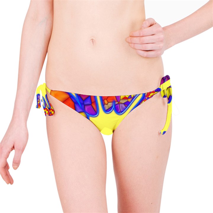 Embroidery Dab Color Spray Bikini Bottom