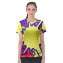 Embroidery Dab Color Spray Women s Sport Mesh Tee View1