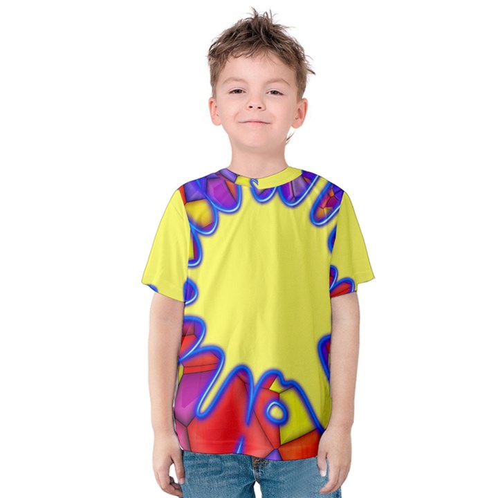 Embroidery Dab Color Spray Kids  Cotton Tee