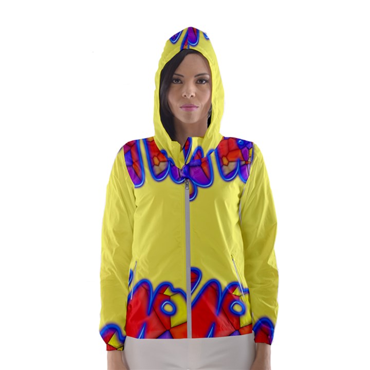 Embroidery Dab Color Spray Hooded Windbreaker (Women)