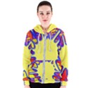 Embroidery Dab Color Spray Women s Zipper Hoodie View1