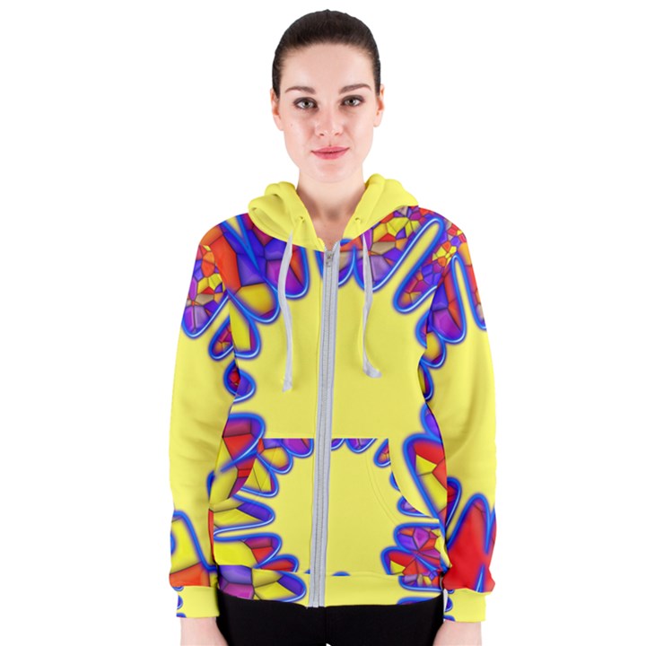 Embroidery Dab Color Spray Women s Zipper Hoodie