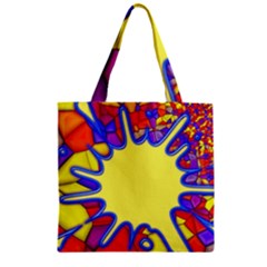 Embroidery Dab Color Spray Zipper Grocery Tote Bag by Nexatart