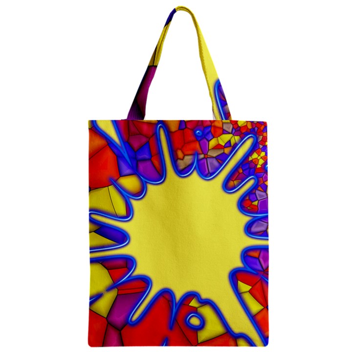 Embroidery Dab Color Spray Zipper Classic Tote Bag