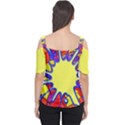 Embroidery Dab Color Spray Cutout Shoulder Tee View2